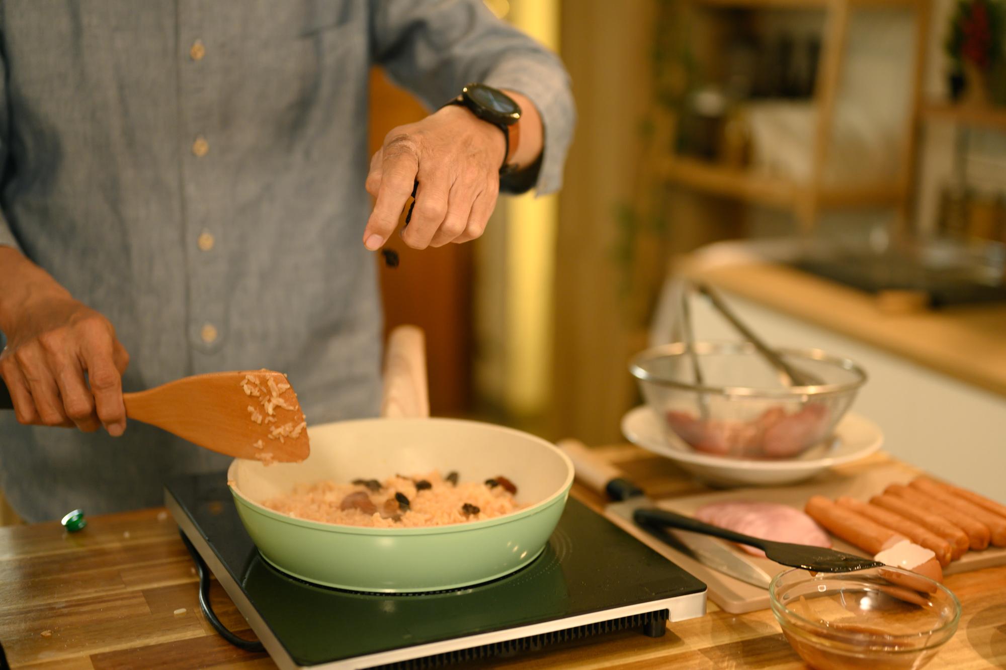 Chef preparing simple recipe in a warm kitchen